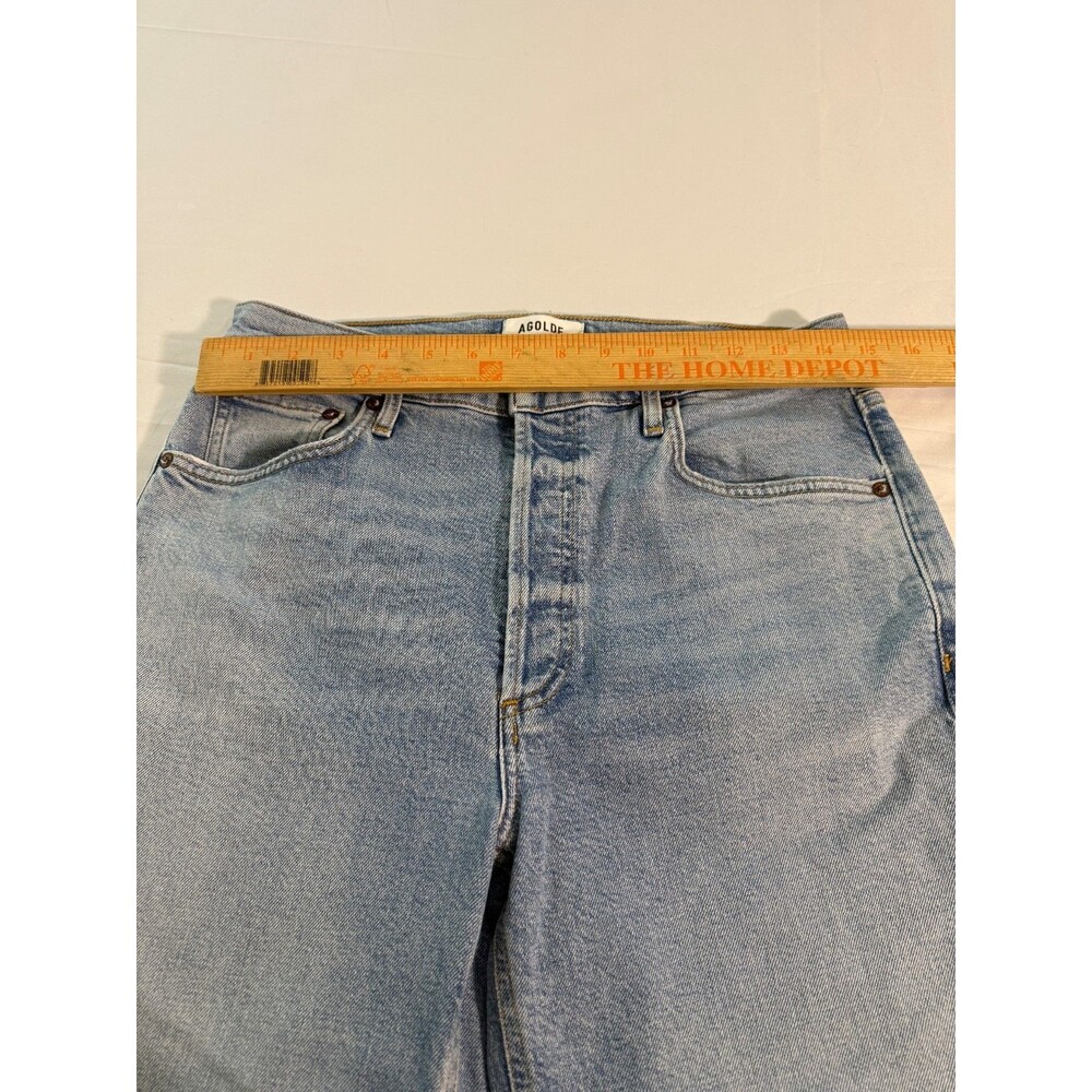 Agolde Riley High Rise Straight Crop Medium Wash Slim Straight Size 28 - Picture 7 of 16